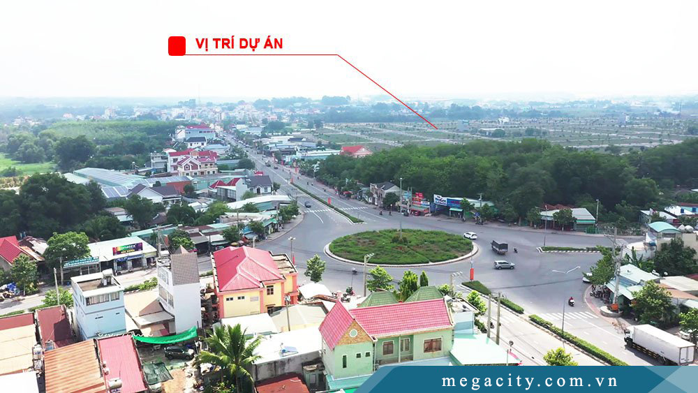 Vị trí dự án Mega City Cầu Đò nhìn từ vòng xoay đường Hùng Vương