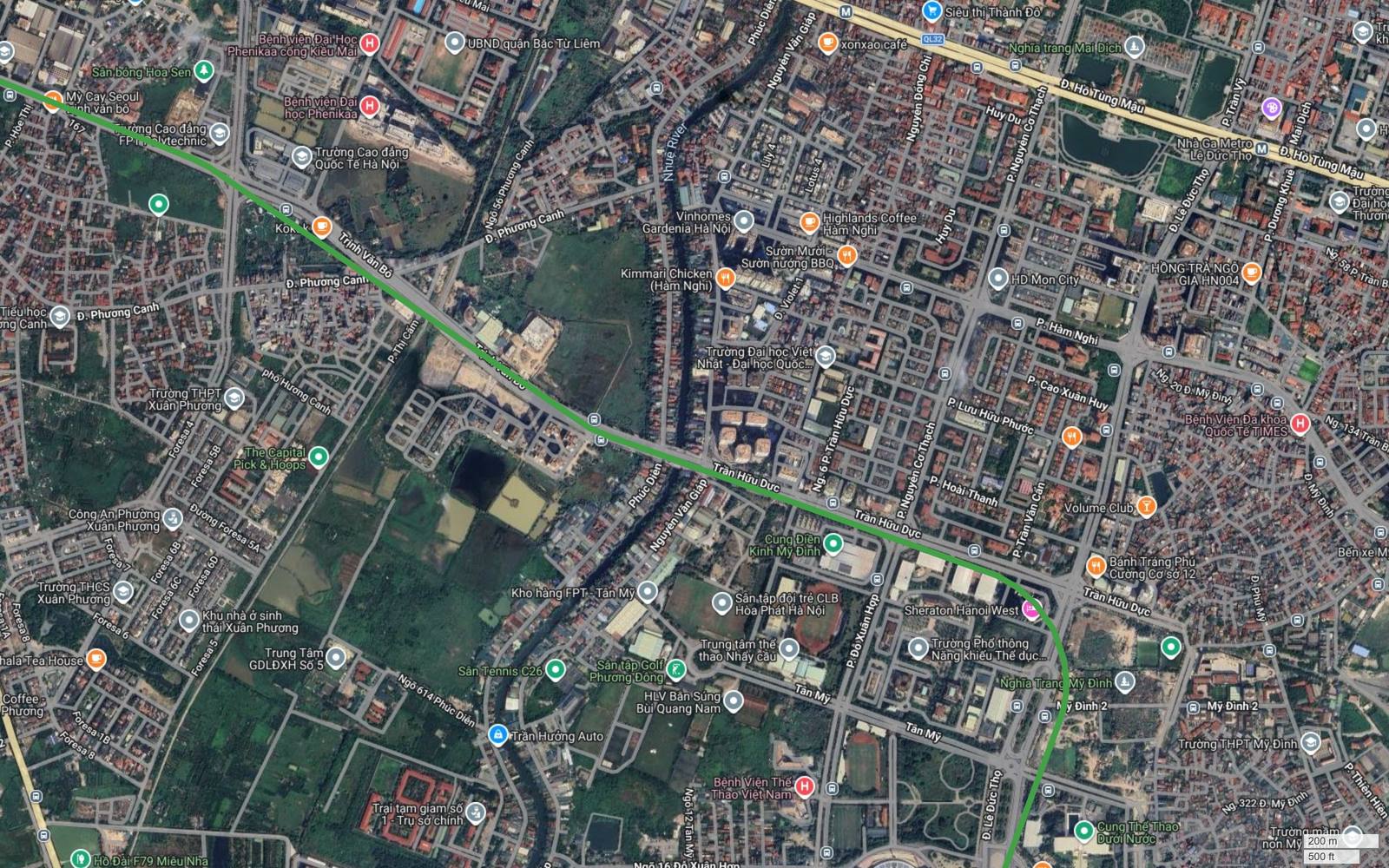 Bất động sản gần metro số 4 Hà Nội đoạn Trần Hữu Dực với Vinhomes Gardenia, HD Mon City và Sheraton Hanoi West