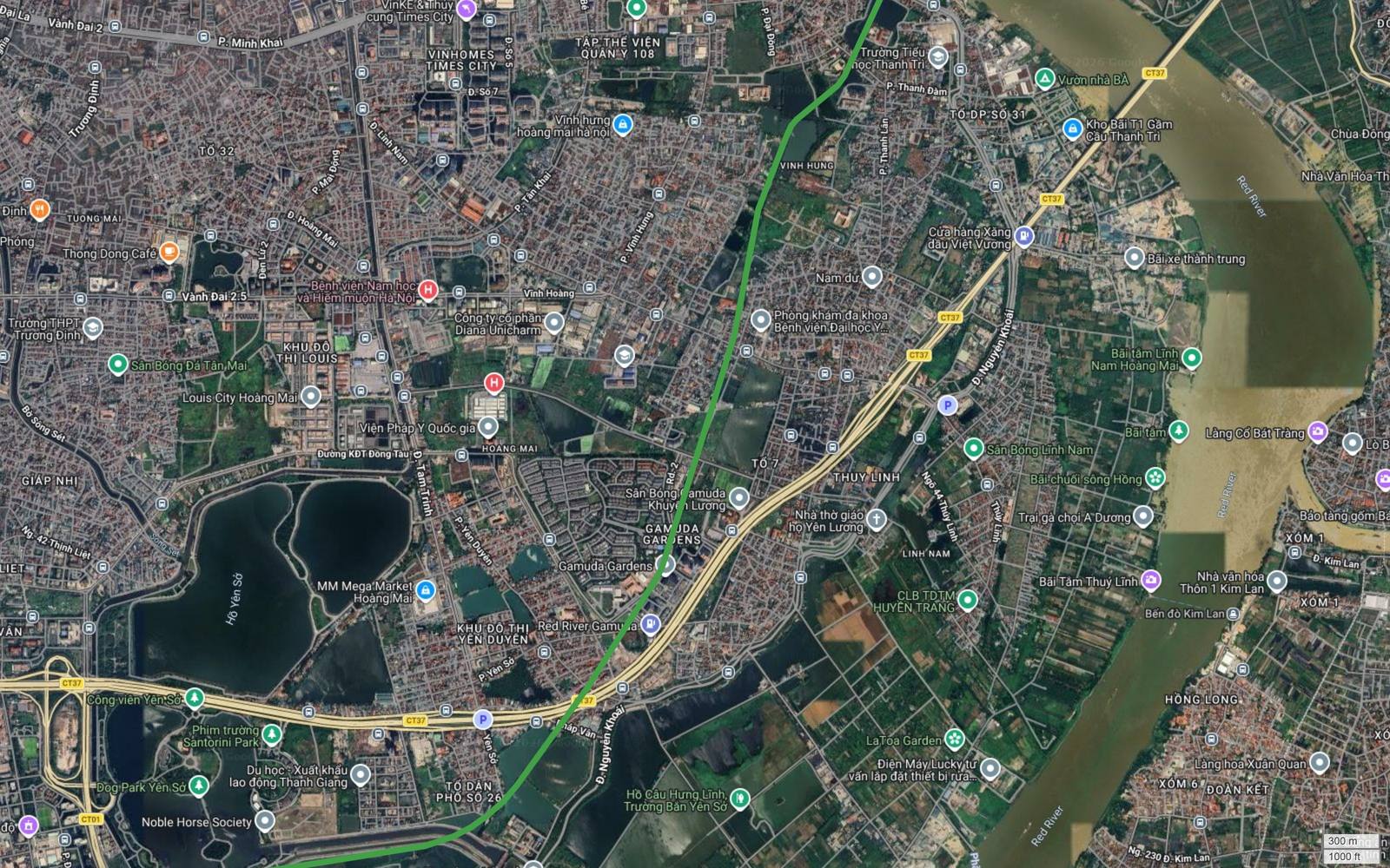Bất động sản dọc metro số 4 Hà Nội tại Yên Duyên Lĩnh Nam với Khu đô thị Yên Duyên, Louis City Hoàng Mai và Vinhomes Times City phía tây
