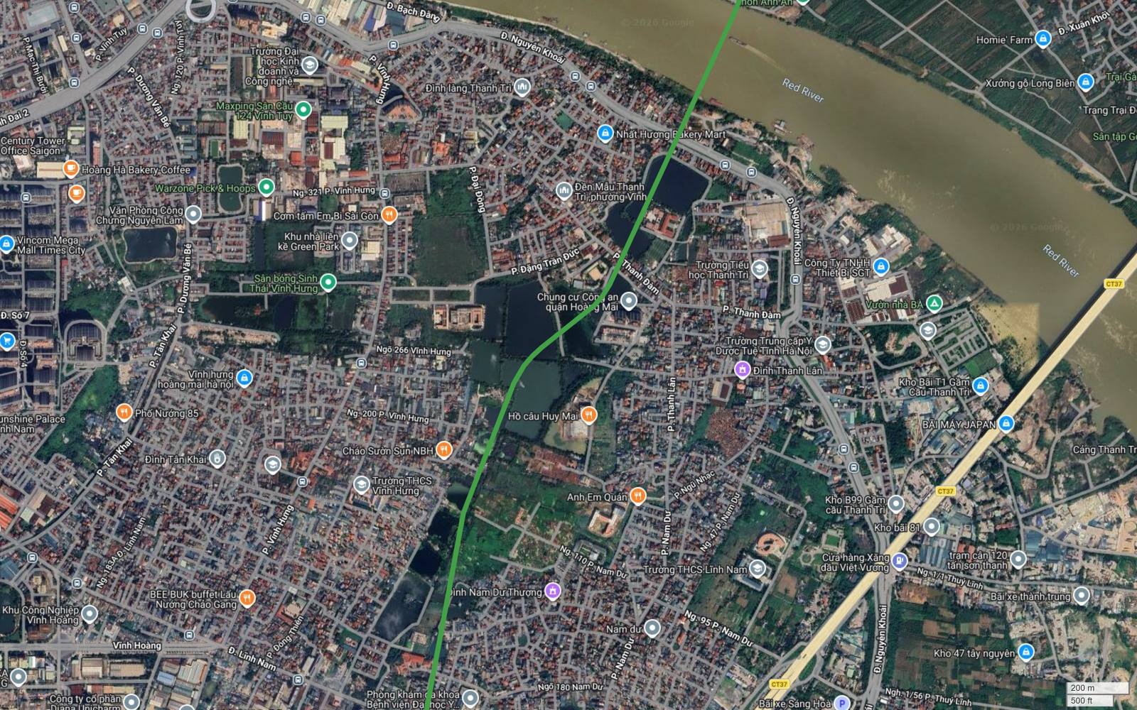 Bất động sản dọc metro số 4 Hà Nội tại Vĩnh Hưng Thanh Đàm với Khu nhà liền kề Green Park, Sunshine Palace và Vincom Mega Mall Times City